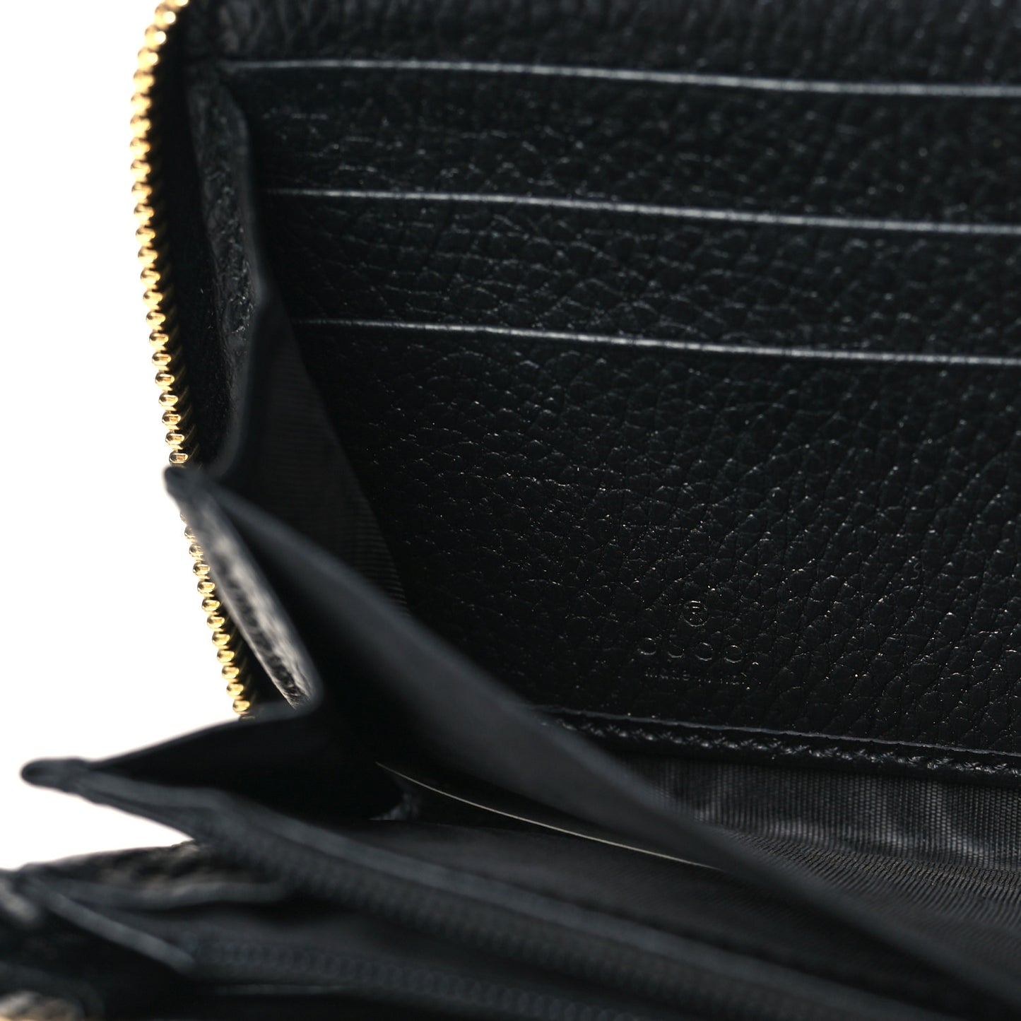 Dollar Calfskin GG Marmont Zip Around Wallet Black