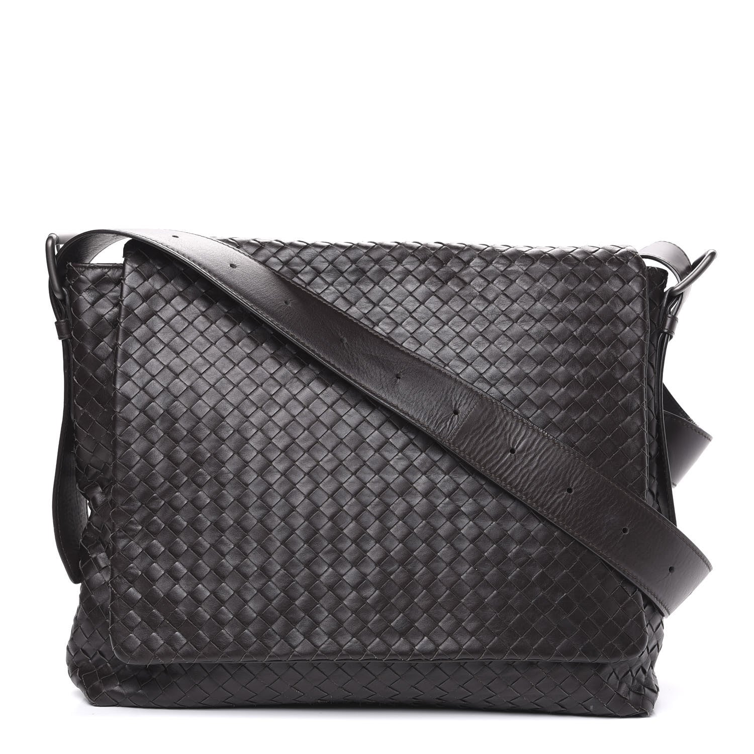 Bottega Veneta Nappa Intrecciato Messenger Bag Ebano 1 of 11