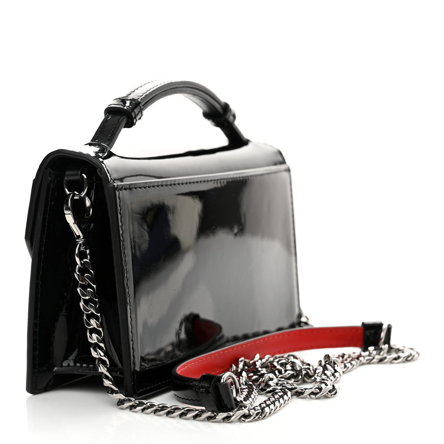 Patent Calfskin Mini Elisa Baguette Black