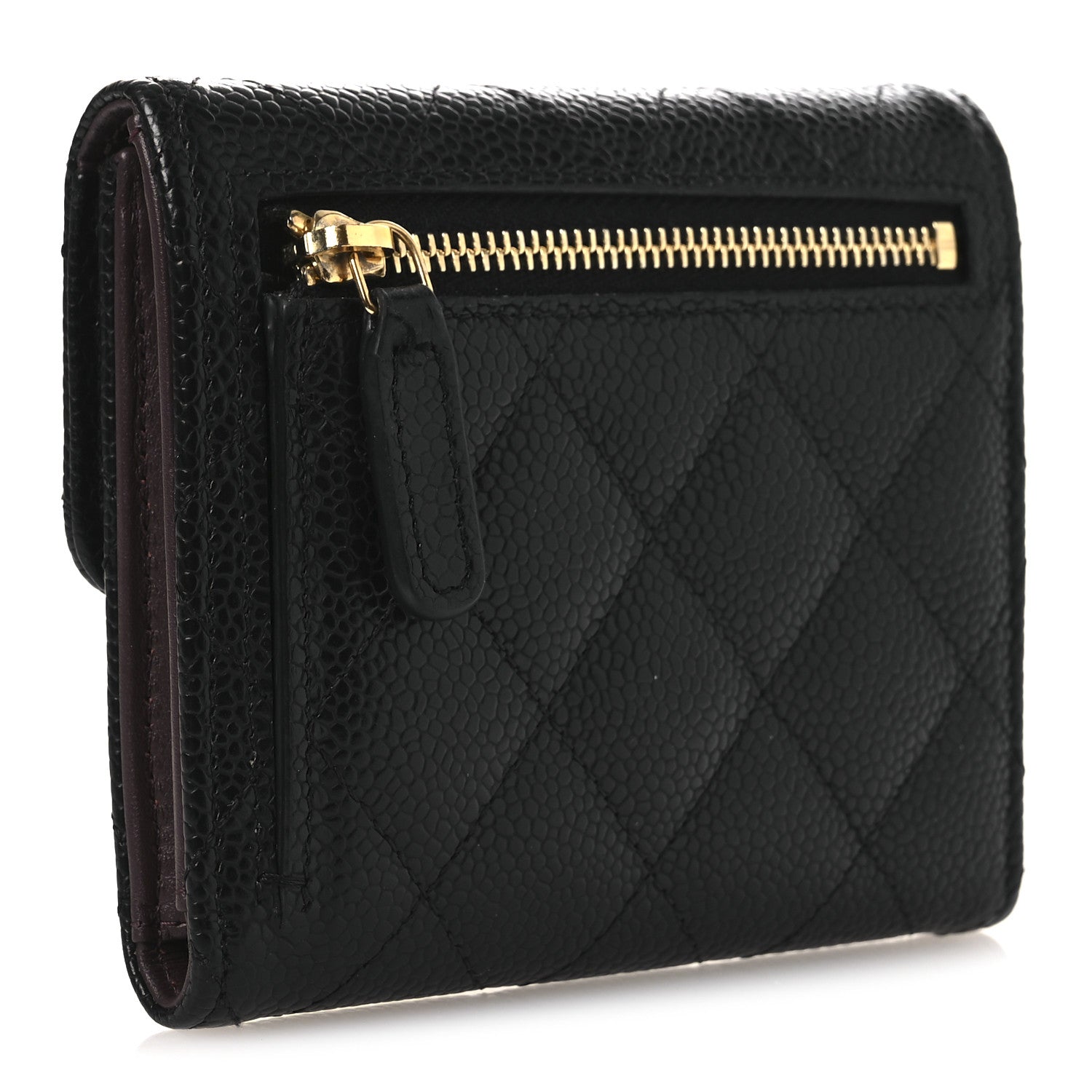 Chanel Caviar Quilted Compact Flap Wallet Black 3 of 10