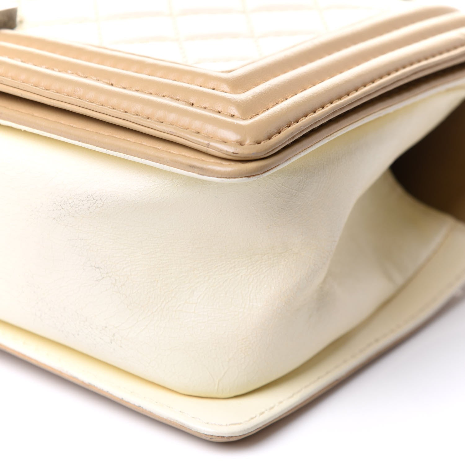 Chanel Lambskin Quilted Medium Boy Flap Ivory Havana Beige 9 of 9