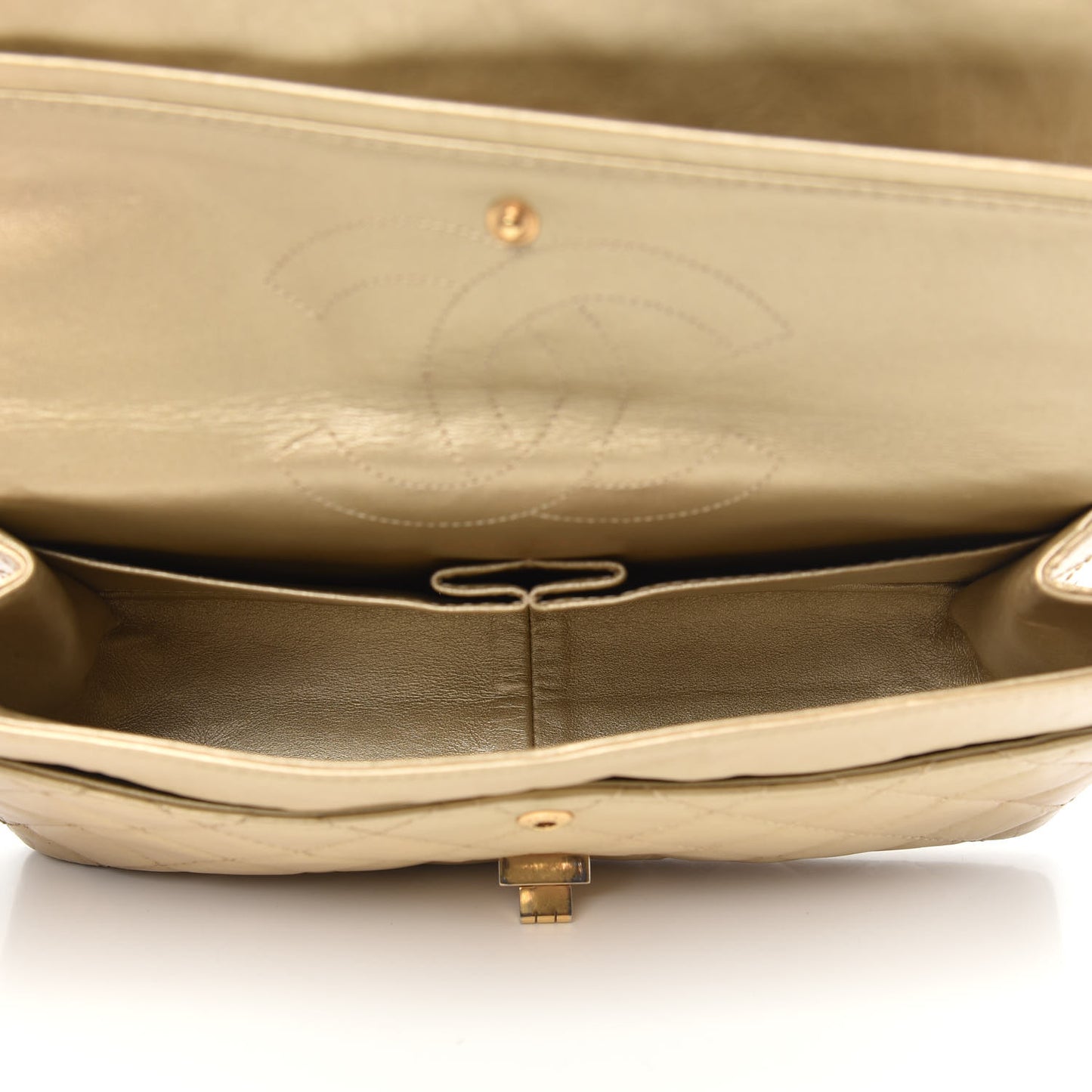 Metallic Aged Calfskin Quilted 2.55 Reissue 226 Flap Pale Gold