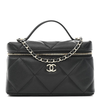 Chanel Caviar Quilted Top Handle Slim Vanity With Chain Black 1 of 10