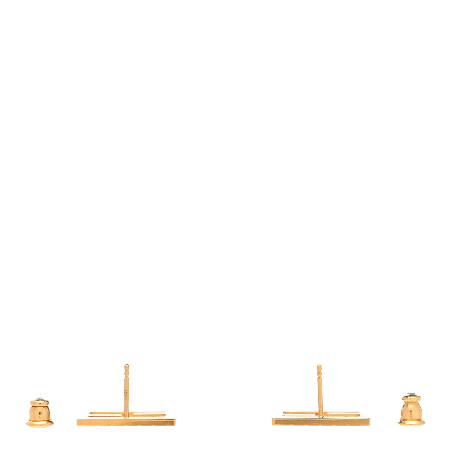 Metal Baguette Earrings Gold