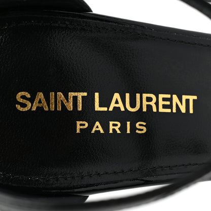 Saint Laurent Patent Cassandra 100 Ankle Strap Sandals 38.5 Black 7 of 11