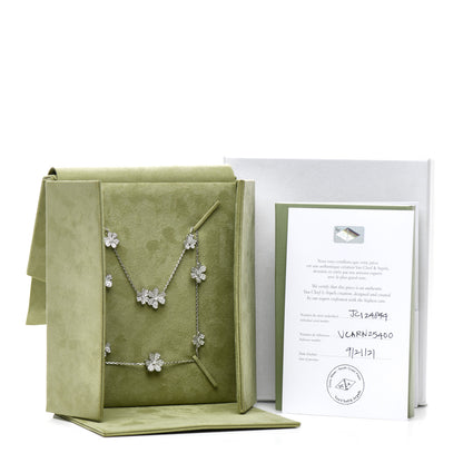 Van Cleef & Arpels 18K White Gold Diamond 9 Motifs Frivole Necklace 5 of 5
