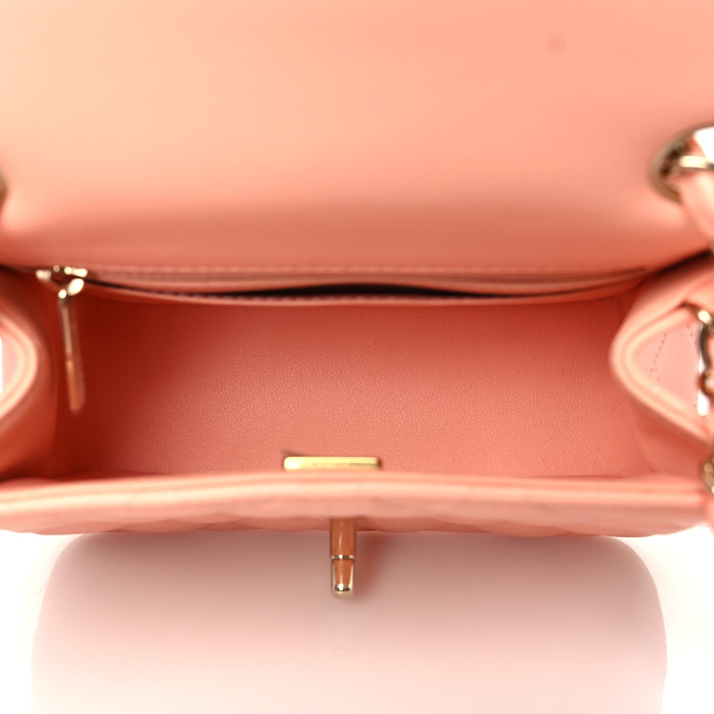 Lambskin Quilted Mini Square Flap Light Pink