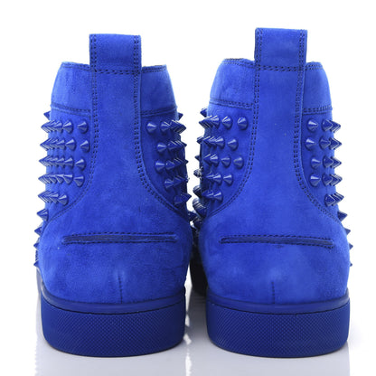 Christian Louboutin Suede Mens Louis Spikes Flat Sneakers 45 Electric 7 of 12