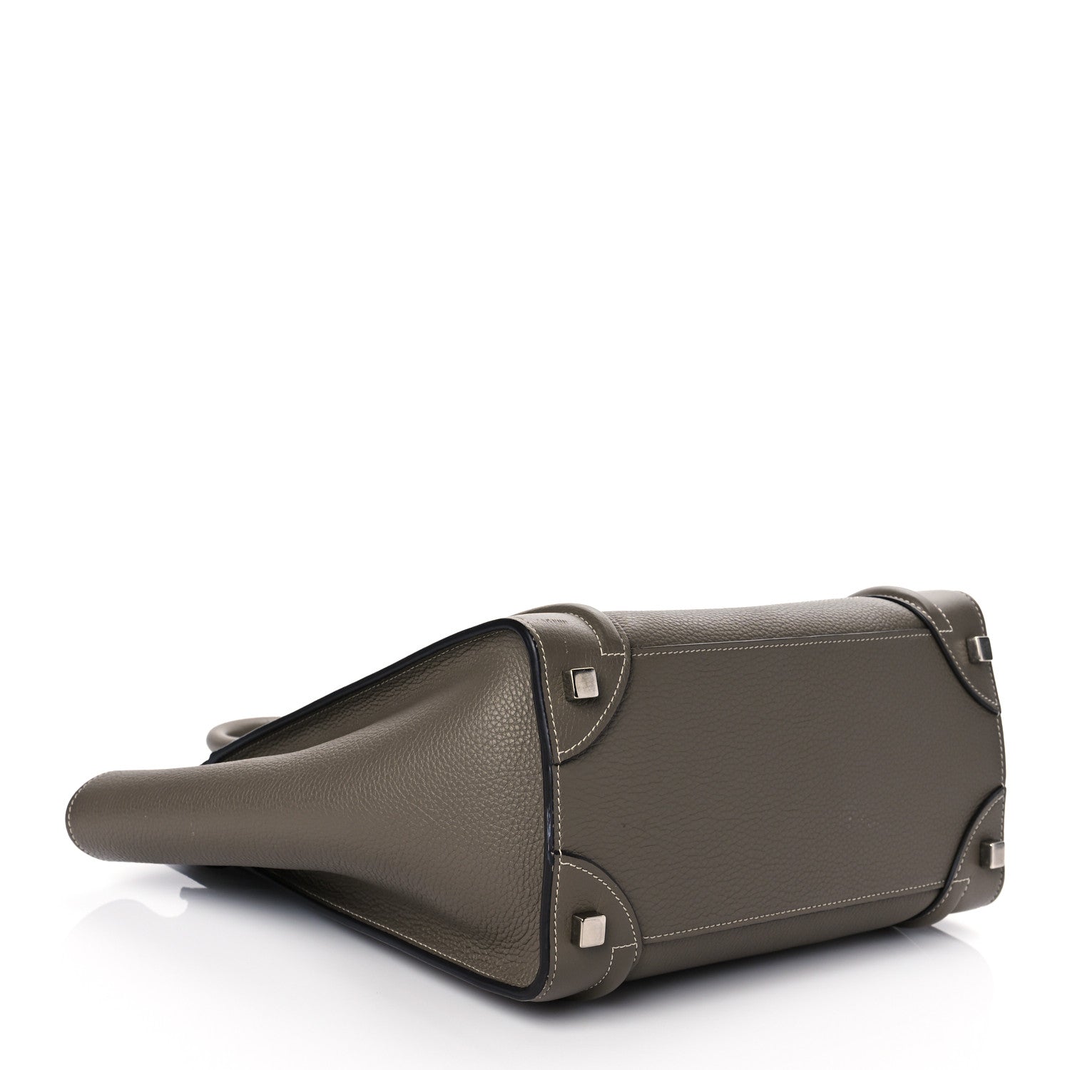 Celine Drummed Calfskin Micro Luggage Souris 4 of 10