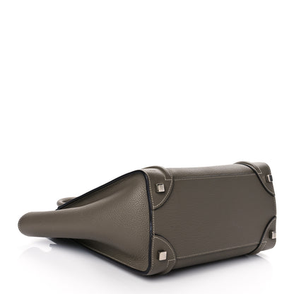 Celine Drummed Calfskin Micro Luggage Souris 4 of 10