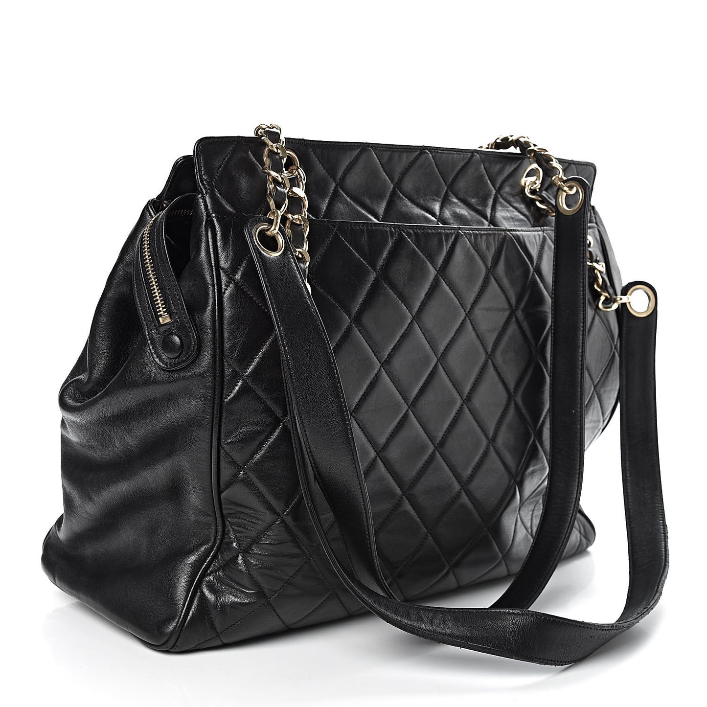Lambskin Quilted Shoulder Bag Black