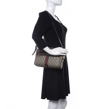 Gucci GG Supreme Monogram Web Small Ophidia Shoulder Bag Brown 2 of 11