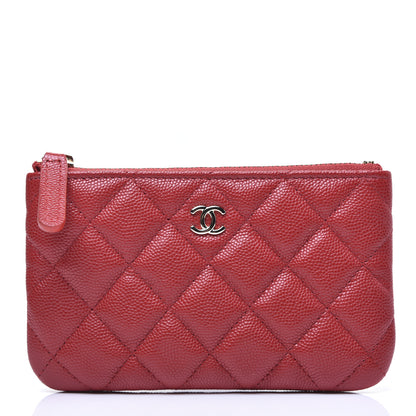 Chanel Caviar Quilted Small Cosmetic Case Red 1 of 11
