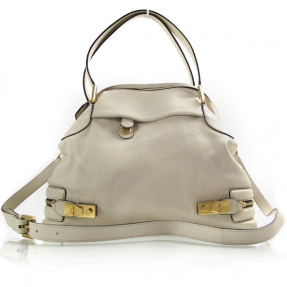 Chloe Leather Cary Medium Satchel Milk 1 of 13