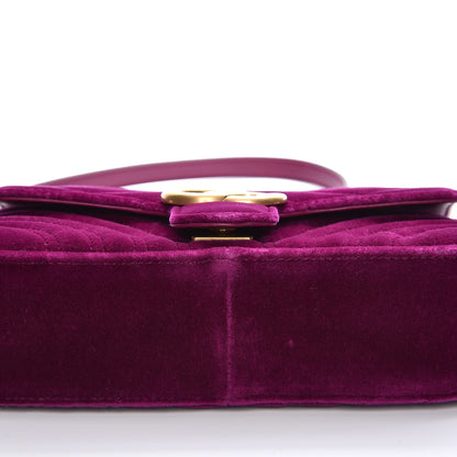 Gucci Velvet Matelasse Mini GG Marmont Shoulder Bag Fuchsia Violet Cyclamen 8 of 10