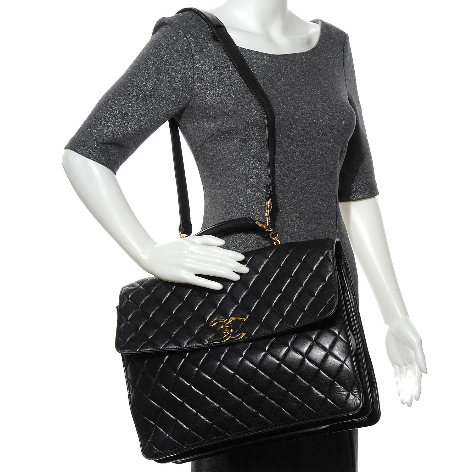 Chanel Lambskin Briefcase Laptop Bag 2 of 6