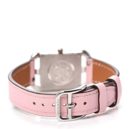 Hermes Stainless Steel Swift Diamond Pink Sapphire Mother of Pearl 23mm Cape Cod Quartz Watch Rose Sakura 3 of 5