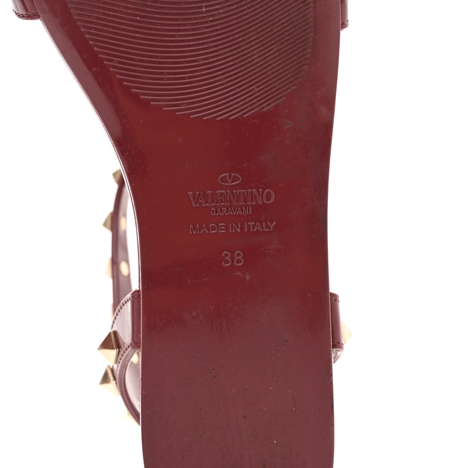 Valentino Garavani PVC Jelly Rockstud Caged Sandals 38 Cerise 6 of 8