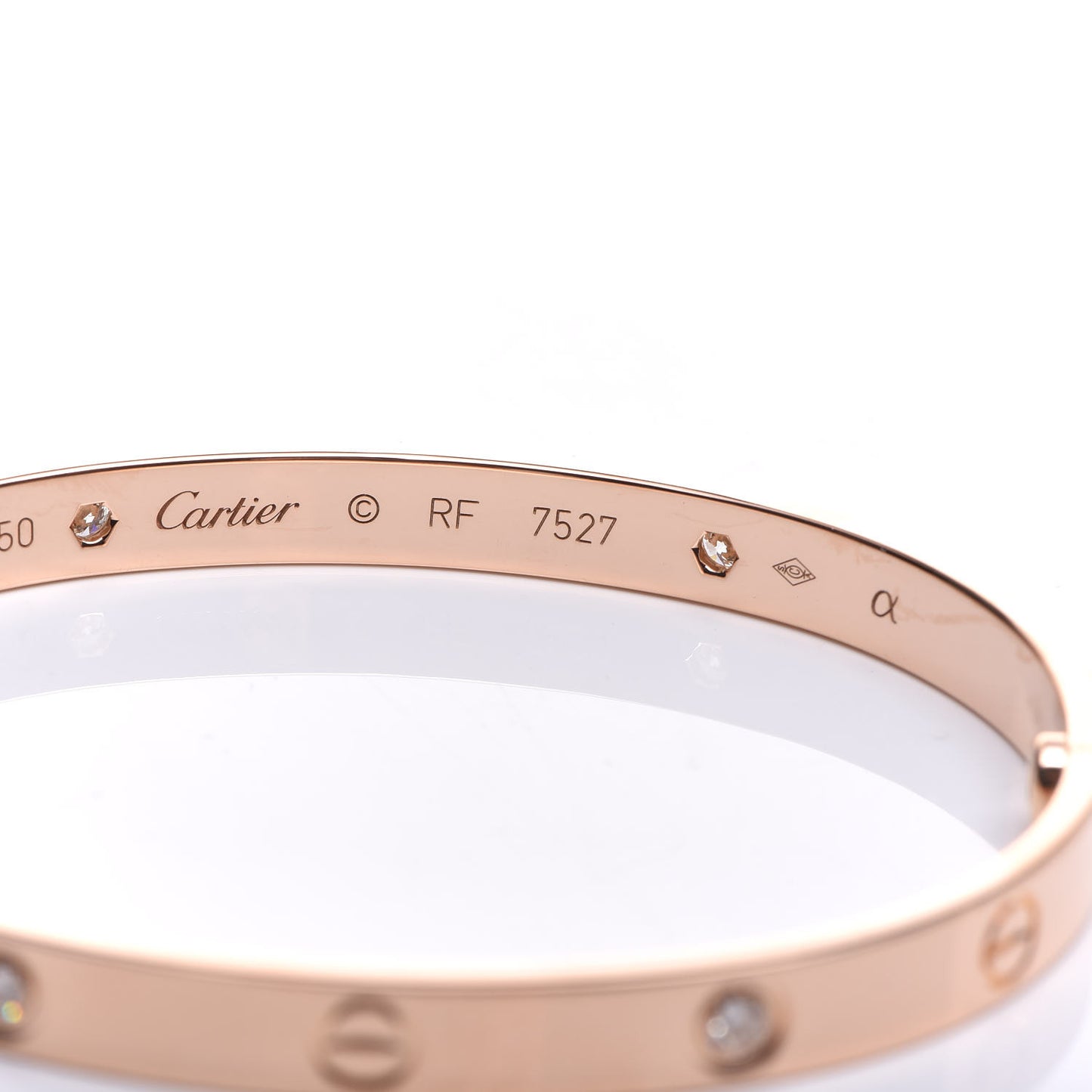18K Pink Gold 4 Diamond LOVE Bracelet 19