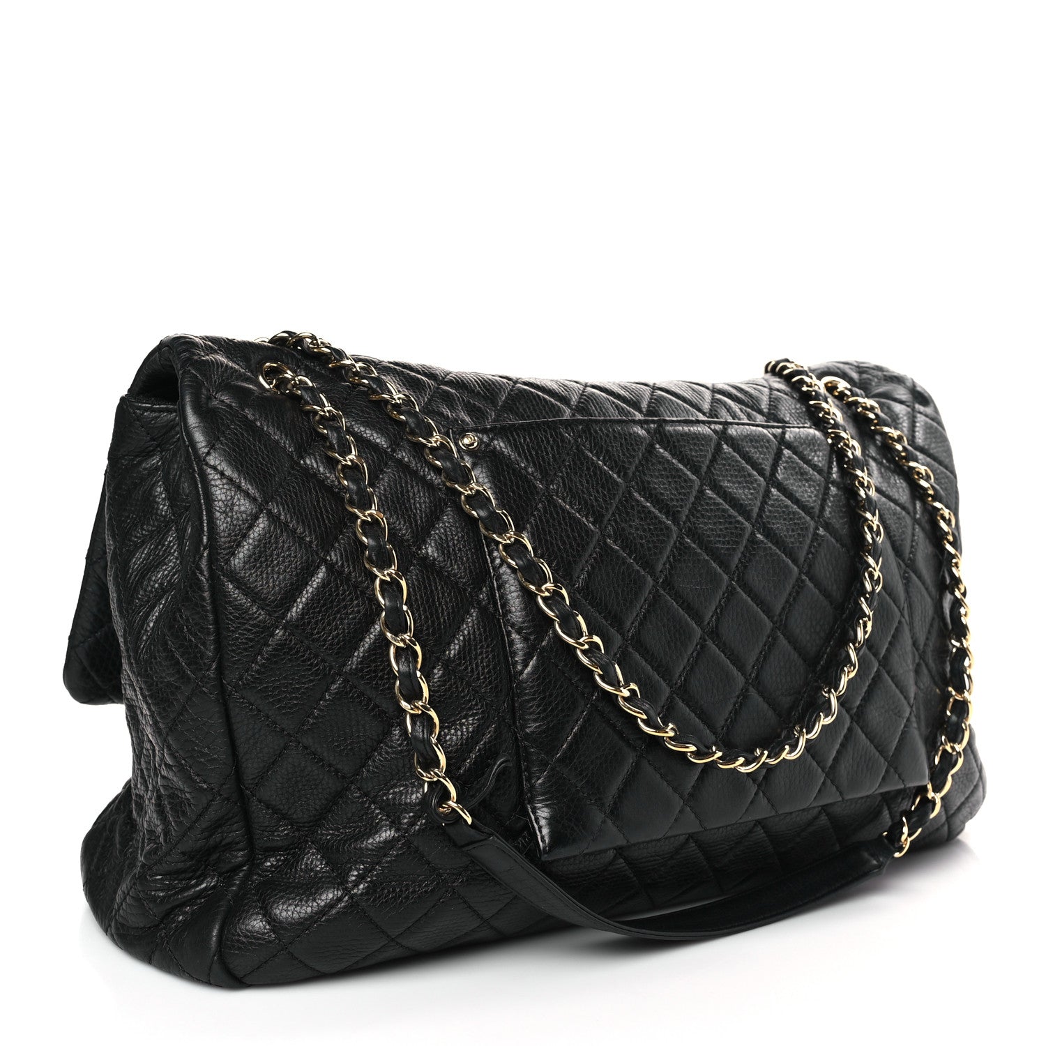 Chanel Calfskin Quilted XXL Travel Flap Bag Black 3 of 9