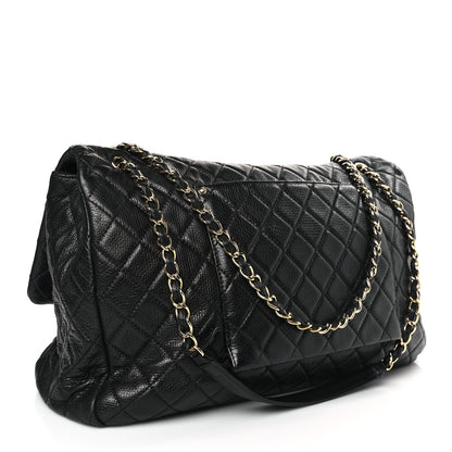 Chanel Calfskin Quilted XXL Travel Flap Bag Black 3 of 9