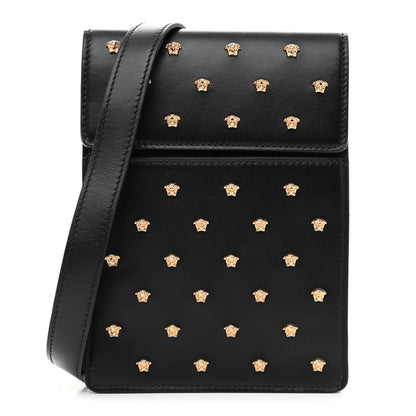 Versace Calfskin Studded Medusa Crossbody Black 1 of 7
