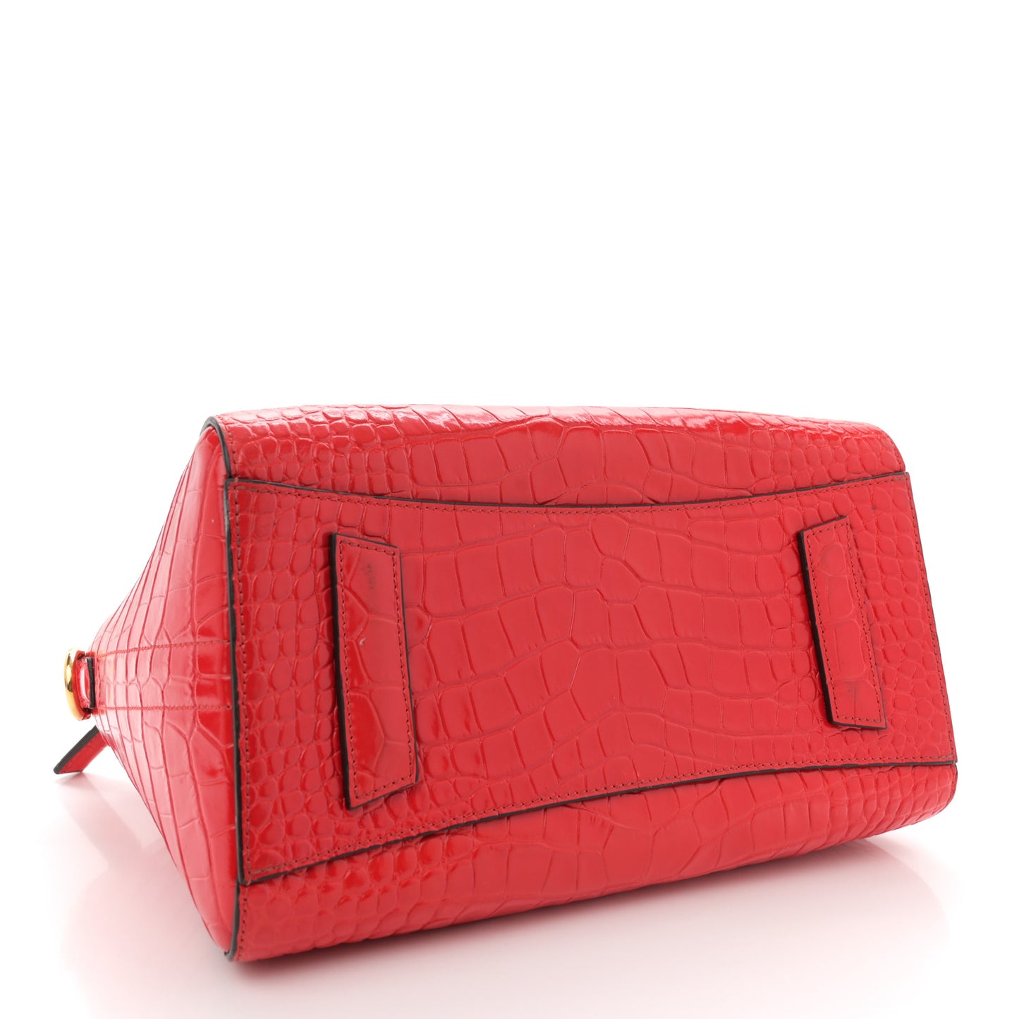 Calfskin Crocodile Embossed Small Antigona Red