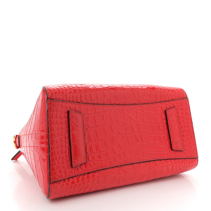 Givenchy Calfskin Crocodile Embossed Small Antigona Red 4 of 16