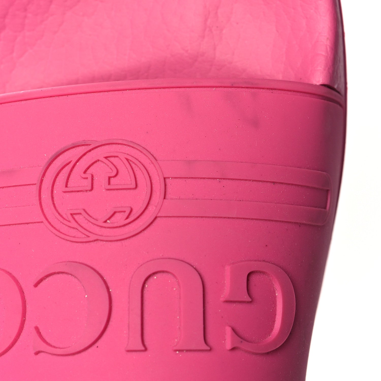 Gucci Rubber Womens Logo Slide Sandals 36 Fuchsia 9 of 10