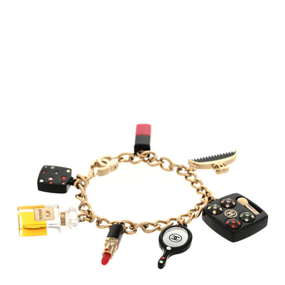 Chanel Resin Beauty Icons Charm Bracelet Black Gold 1 of 5