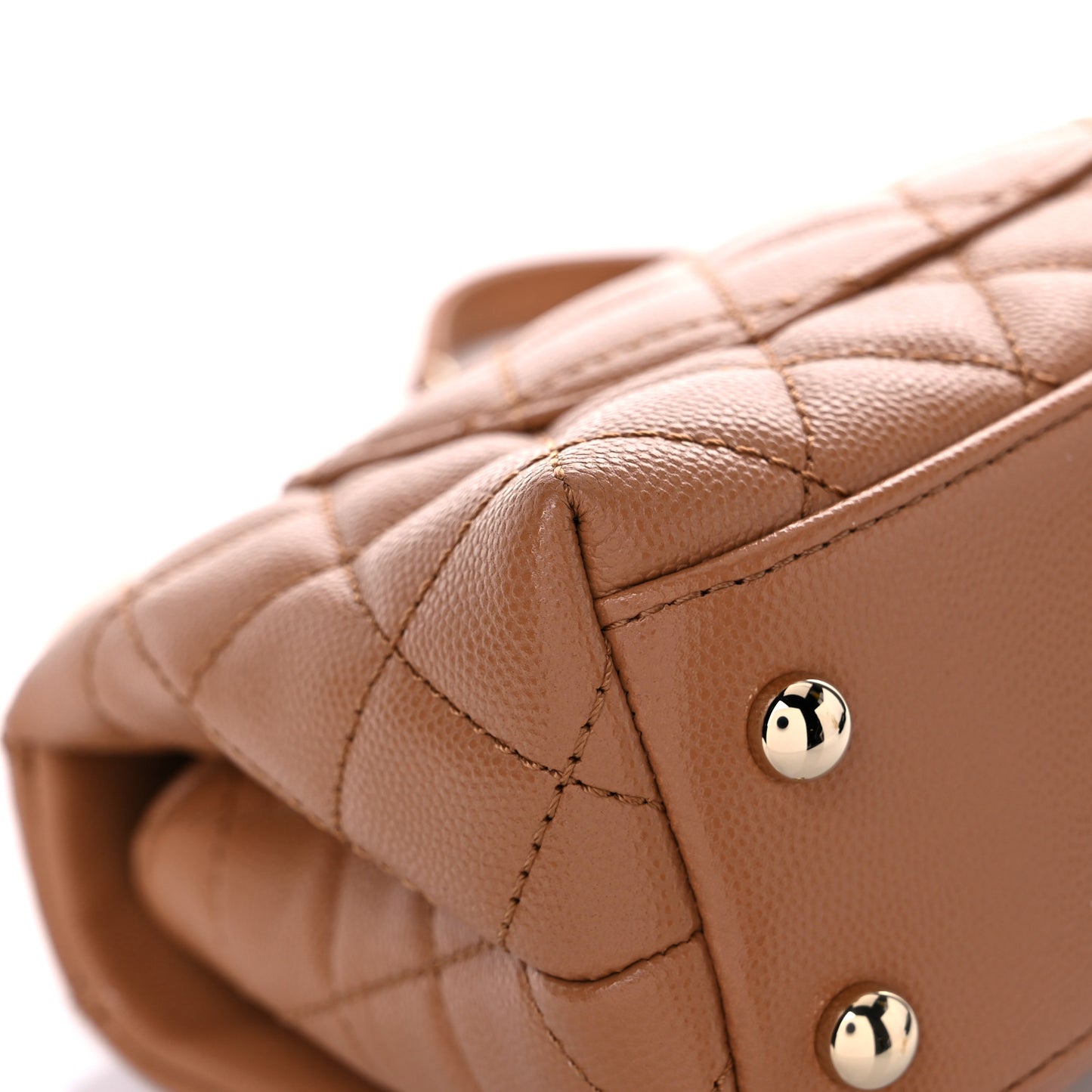 Caviar Quilted Lizard Embossed Extra Mini Coco Handle Flap Brown