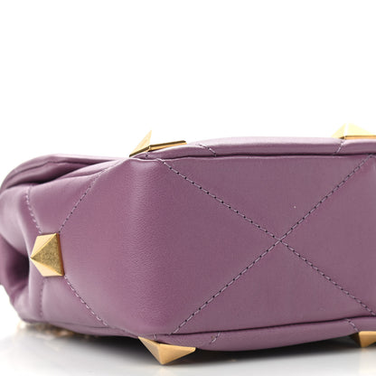 Valentino Garavani Nappa Medium Roman Stud Shoulder Bag Malva 7 of 9