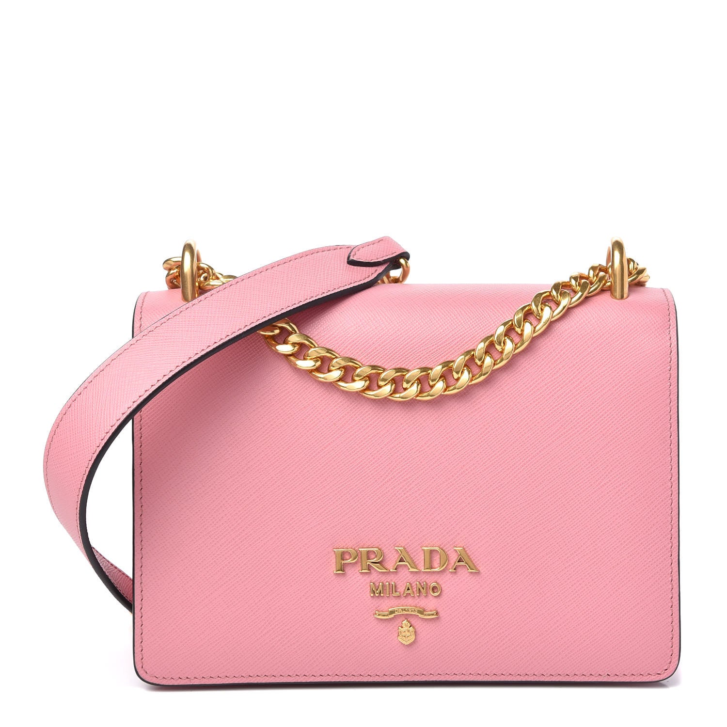 Prada Saffiano Soft Calfskin Chain Crossbody Bag Petalo 1 of 9