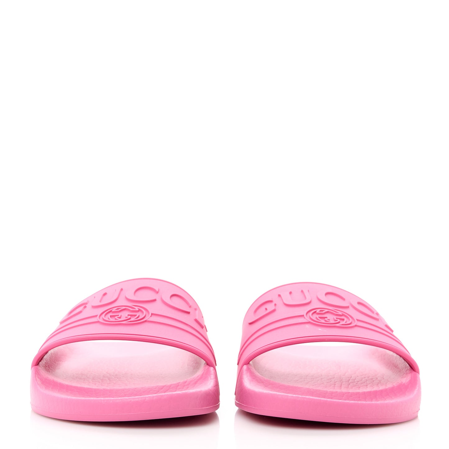 Rubber Womens Logo Slide Sandals 36 Fuchsia