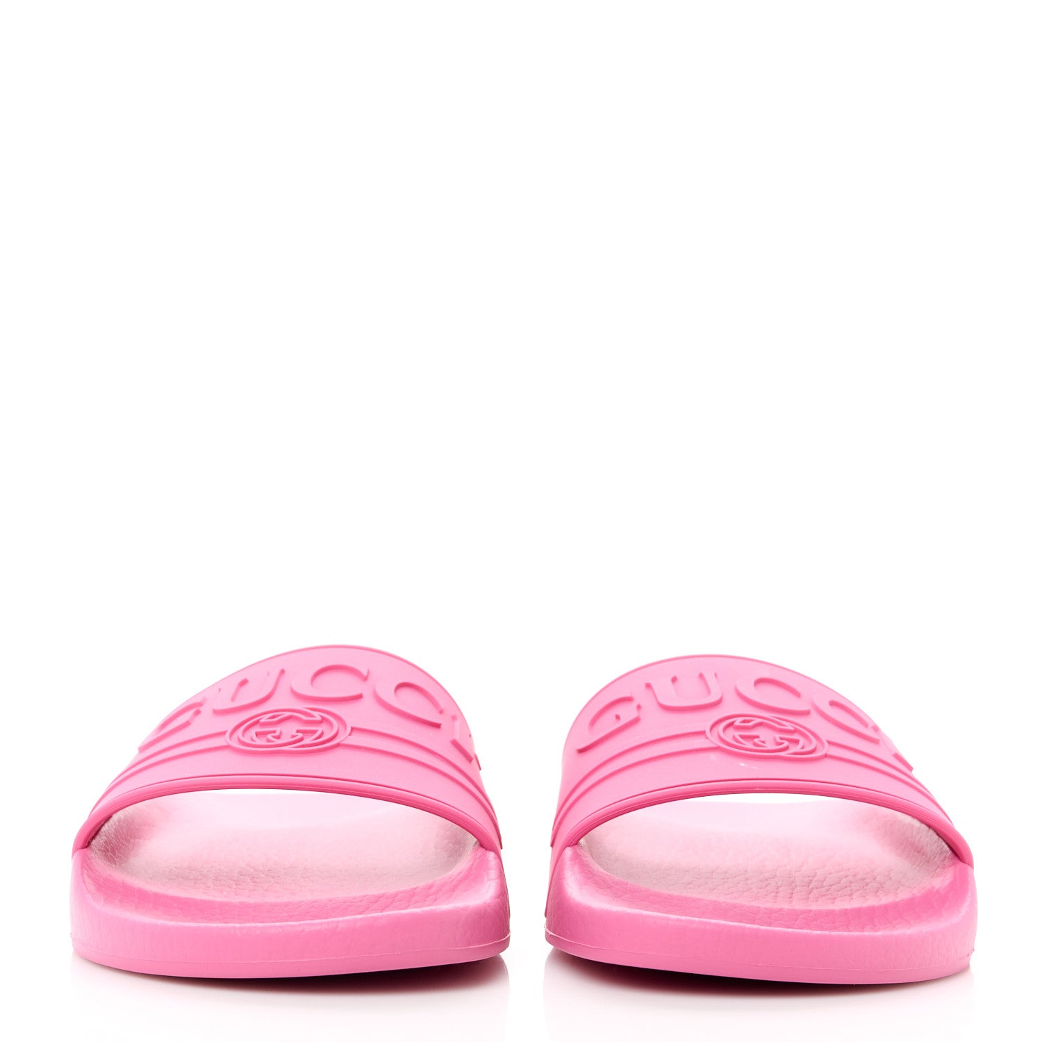 Gucci Rubber Womens Logo Slide Sandals 36 Fuchsia 2 of 8