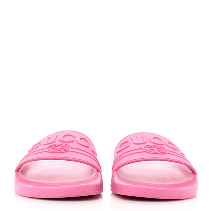 Gucci Rubber Womens Logo Slide Sandals 36 Fuchsia 2 of 8