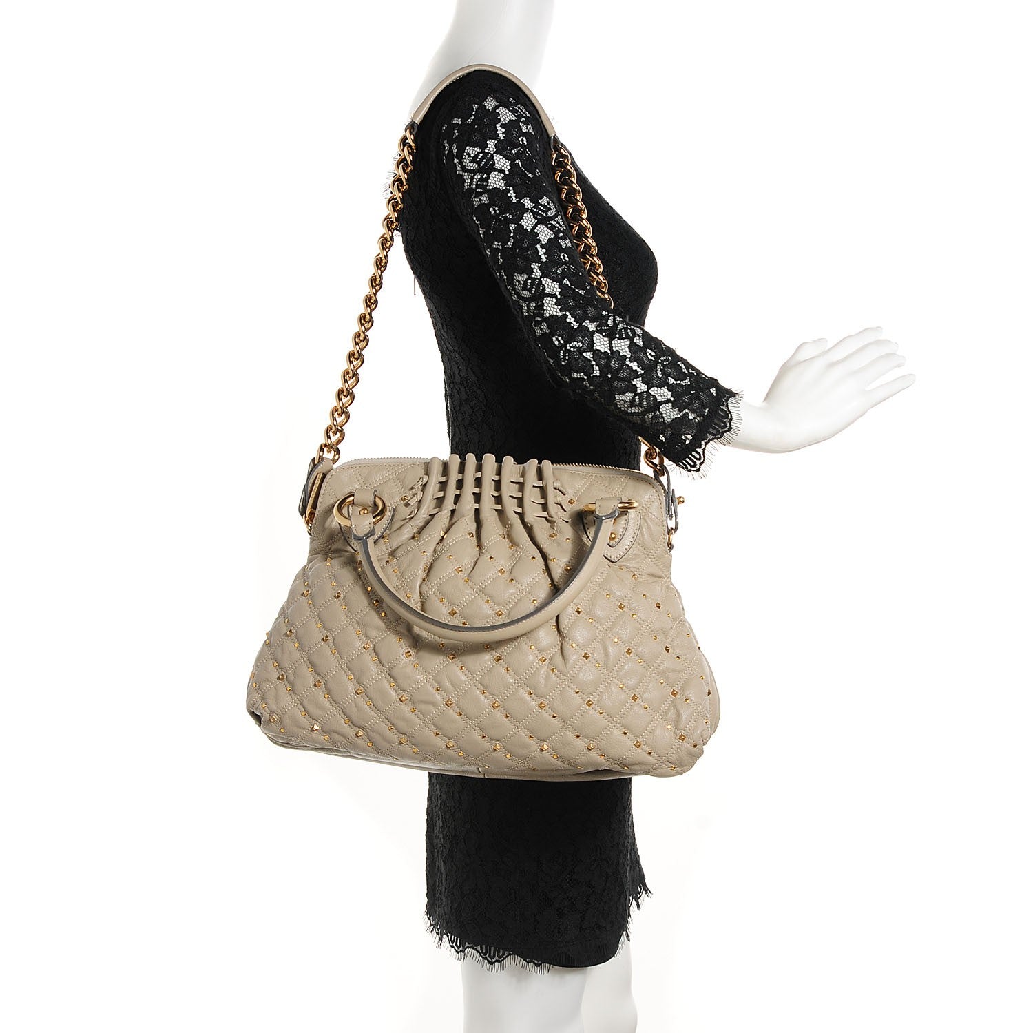 Marc Jacobs Calfskin Quilted Stardust Cecilia Clay 2 of 7