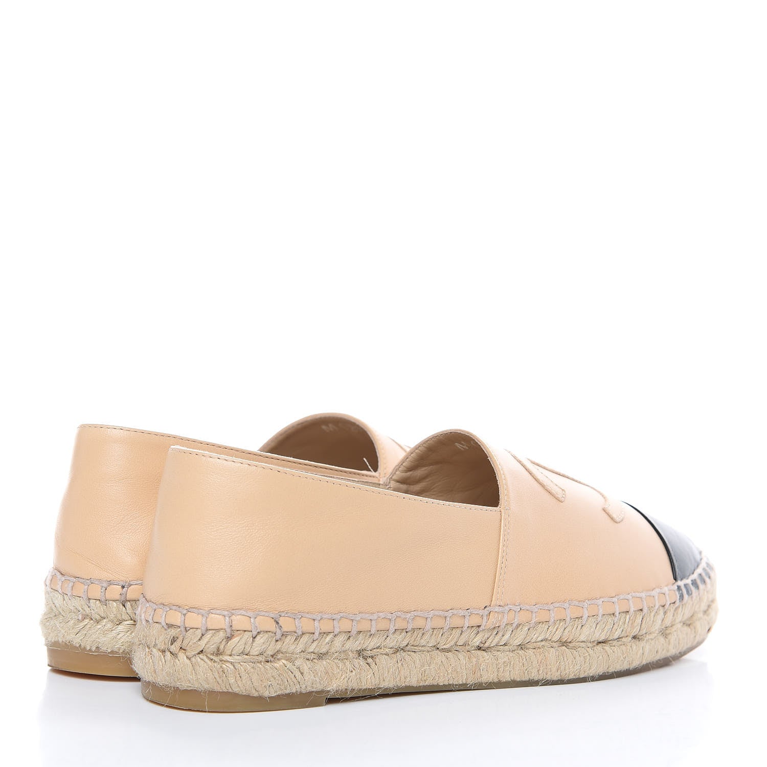 Chanel Lambskin CC Espadrilles 36 Beige Black 4 of 11