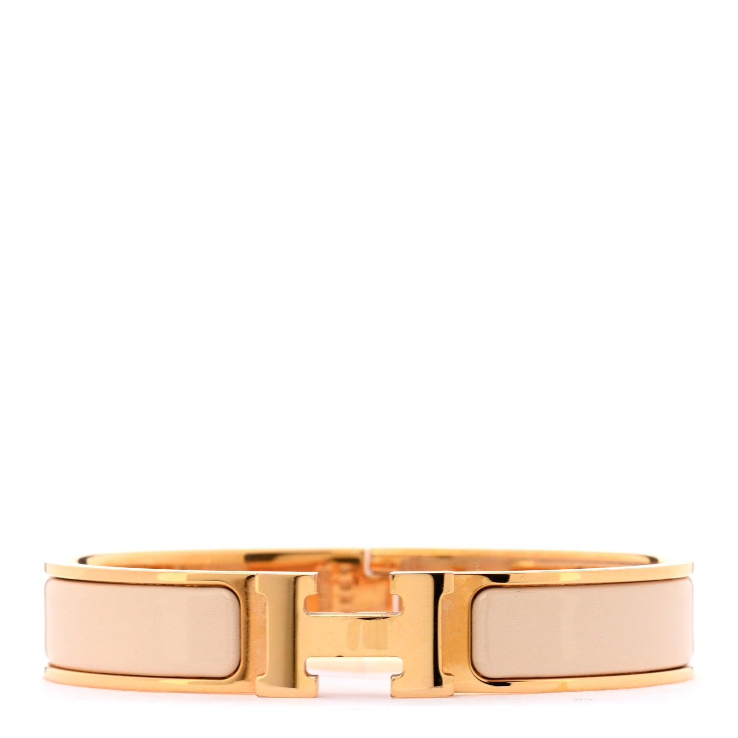 Hermes Enamel Narrow Clic Clac H Bracelet GM Creme 1 of 4