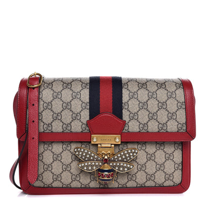 Gucci GG Supreme Monogram Medium Queen Margaret Shoulder Bag Red 1 of 7