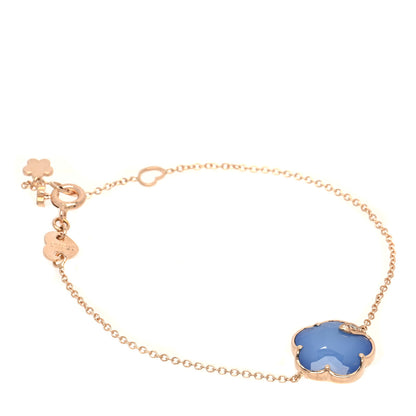 Pasquale Bruni 18K Rose Gold Diamond Lapis White Agate Doublet Petit Joli Bracelet 1 of 6