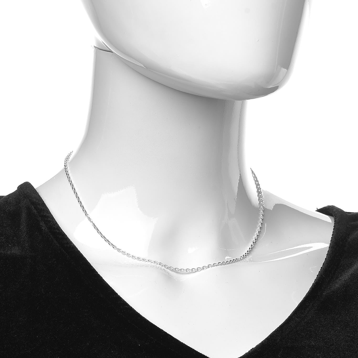 Hermes Sterling Silver Logo Stamp Necklace 2 of 6