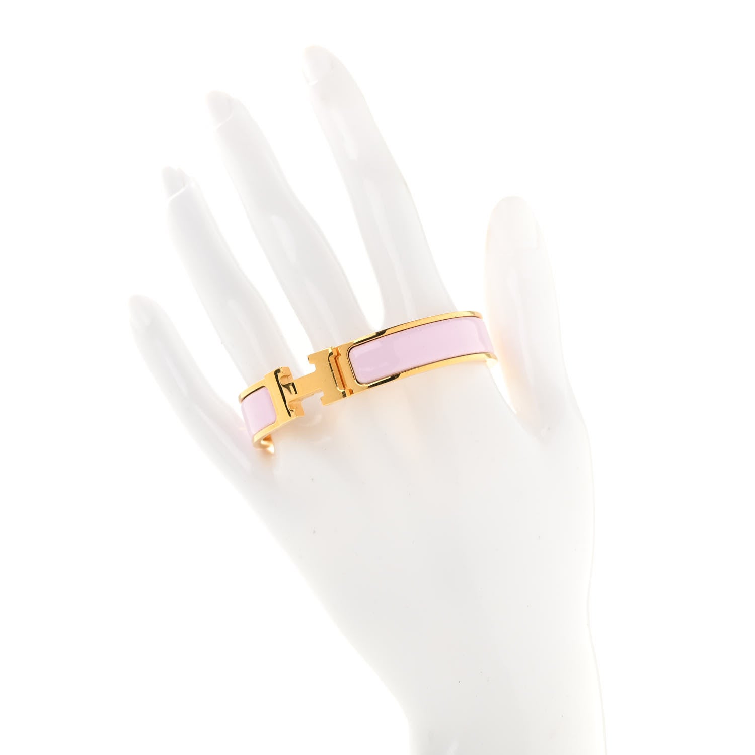 Hermes Enamel Narrow Clic Clac H Bracelet GM Rose Dragee 2 of 5