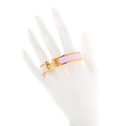 Hermes Enamel Narrow Clic Clac H Bracelet GM Rose Dragee 2 of 5