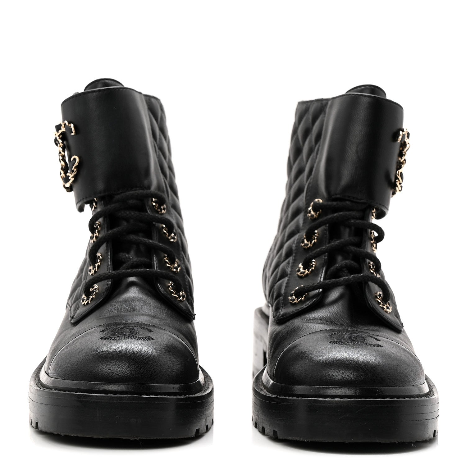 Chanel Calfskin Cap Toe CC Riding Boots 39 Black 5 of 25