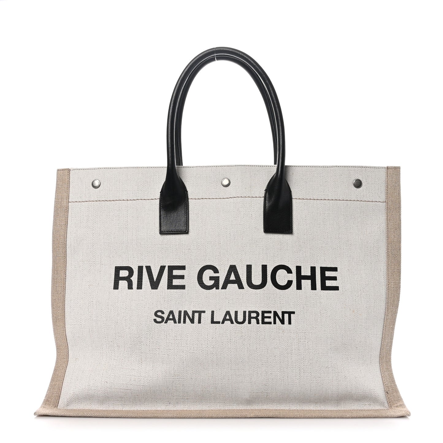Linen Calfskin Rive Gauche Tote Optic White