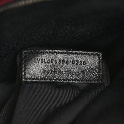 Saint Laurent Crinkled Calfskin Matelasse Monogram Medium Niki Chain Satchel Rouge Legion 7 of 13