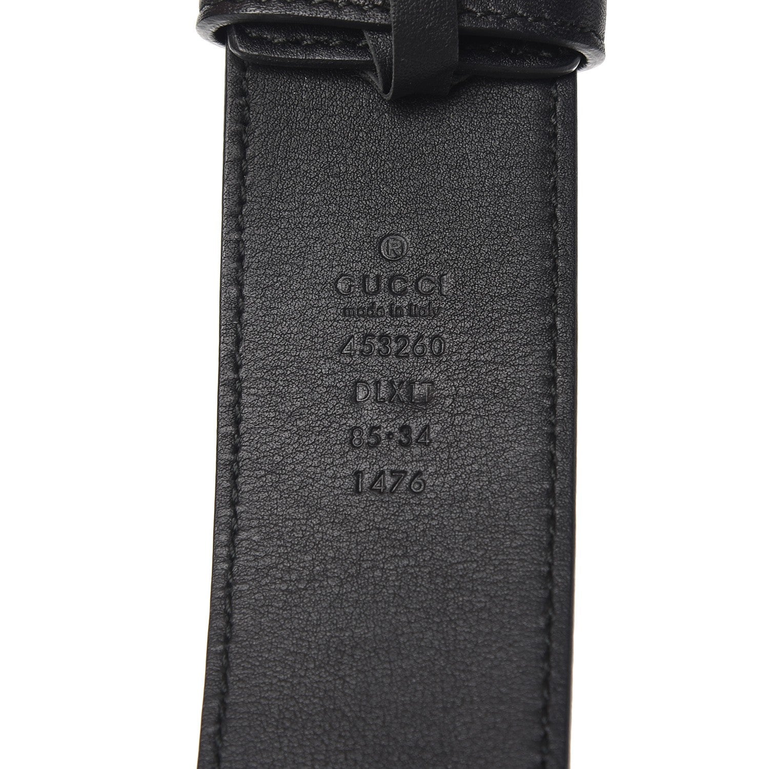 Gucci Moon Calfskin Pearl Double G 40mm Belt 85 34 Black Cream 3 of 7