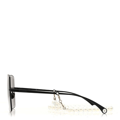 Chanel Metal Butterfly Removable Pearl Chain Sunglasses 4262 Black 3 of 8