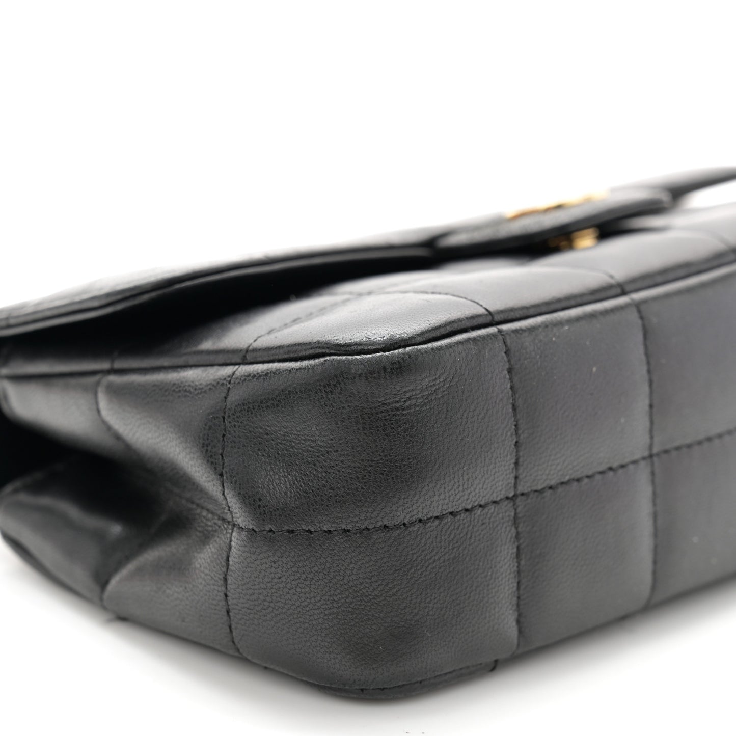 Lambskin Quilted Mini Chocolate Bar Flap Black